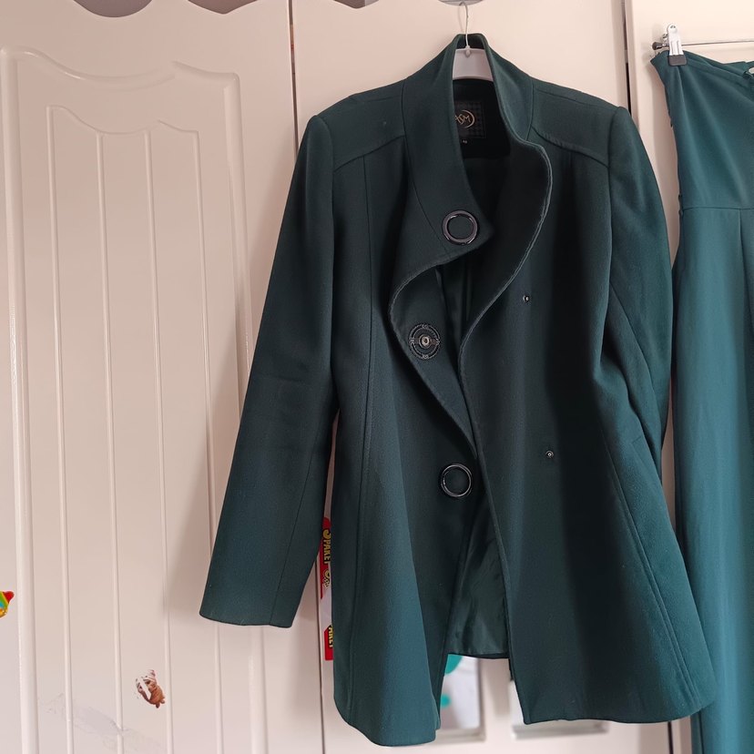 Yeşil Kadın Midi Boy kaşe Ceket - Görsel 2