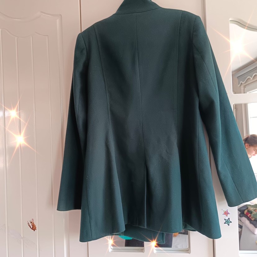 Yeşil Kadın Midi Boy kaşe Ceket - Görsel 5