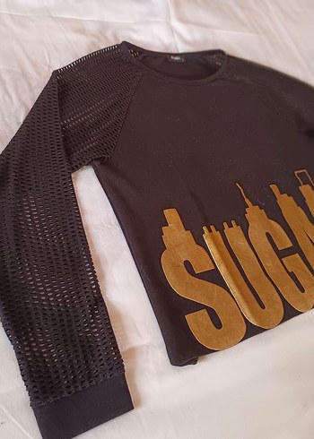 Siyah Sabra marka  Uzun Kollu tül detaylı Kadın Bluz - Görsel 3