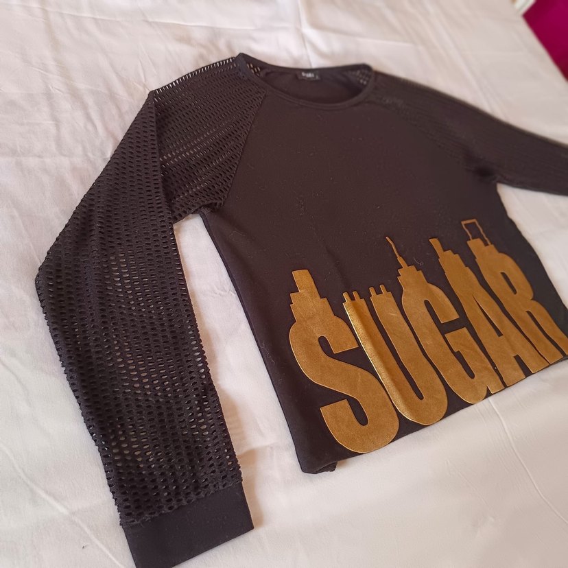 Siyah Sabra marka  Uzun Kollu tül detaylı Kadın Bluz - Görsel 3