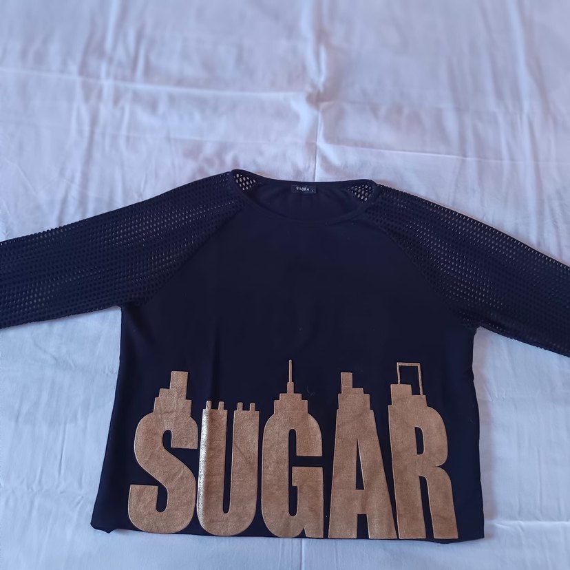 Siyah Sabra marka  Uzun Kollu tül detaylı Kadın Bluz - Görsel 4