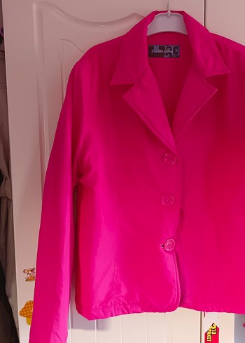 Düğmeli Pembe Midi Kadın Mevsimlik Ceket - Görsel 6