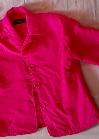 Düğmeli Pembe Midi Kadın Mevsimlik Ceket - Görsel 7