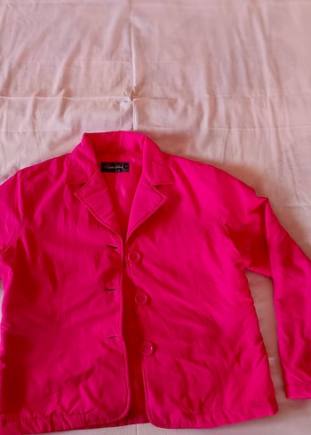 Düğmeli Pembe Midi Kadın Mevsimlik Ceket - Görsel 2