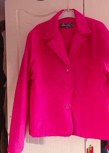 Düğmeli Pembe Midi Kadın Mevsimlik Ceket - Görsel 5