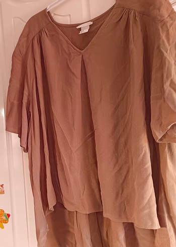 Haki yeşili V Yaka Keten Düğmeli Kadın Bluz - Görsel 4