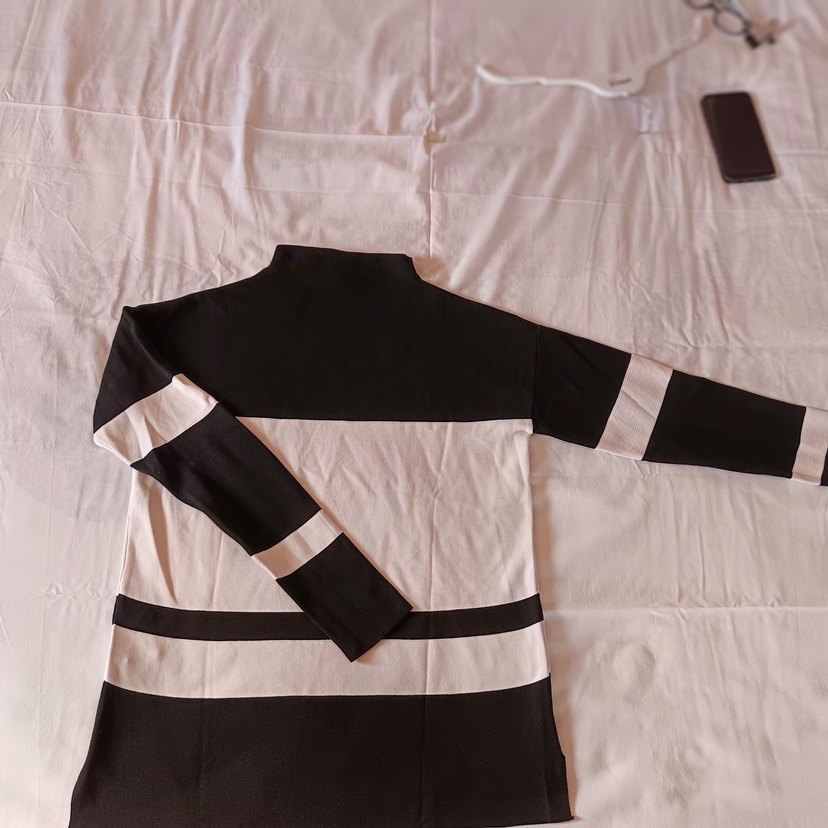 Kadın Siyah Gri Boğazlı Streç Sweatshirt kazak - Görsel 2