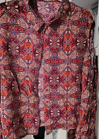 Asist marka Omuz detaylı Bordo Bohem Kadın Gömlek - Görsel 2