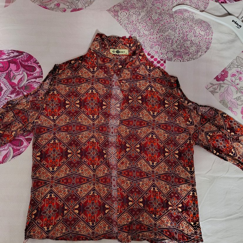 Asist marka Omuz detaylı Bordo Bohem Kadın Gömlek - Görsel 3