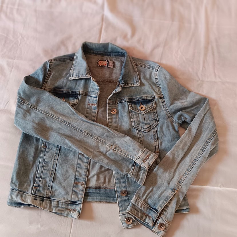 Düğmeli Kadın Mavi Kot Ceket - Görsel 4