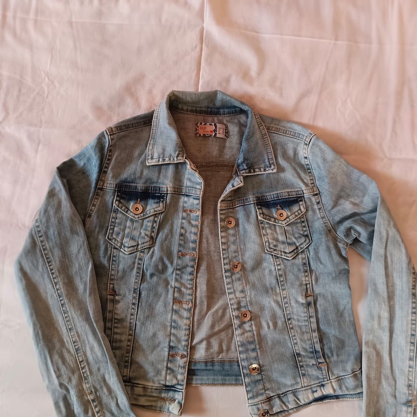 Düğmeli Kadın Mavi Kot Ceket - Görsel 5