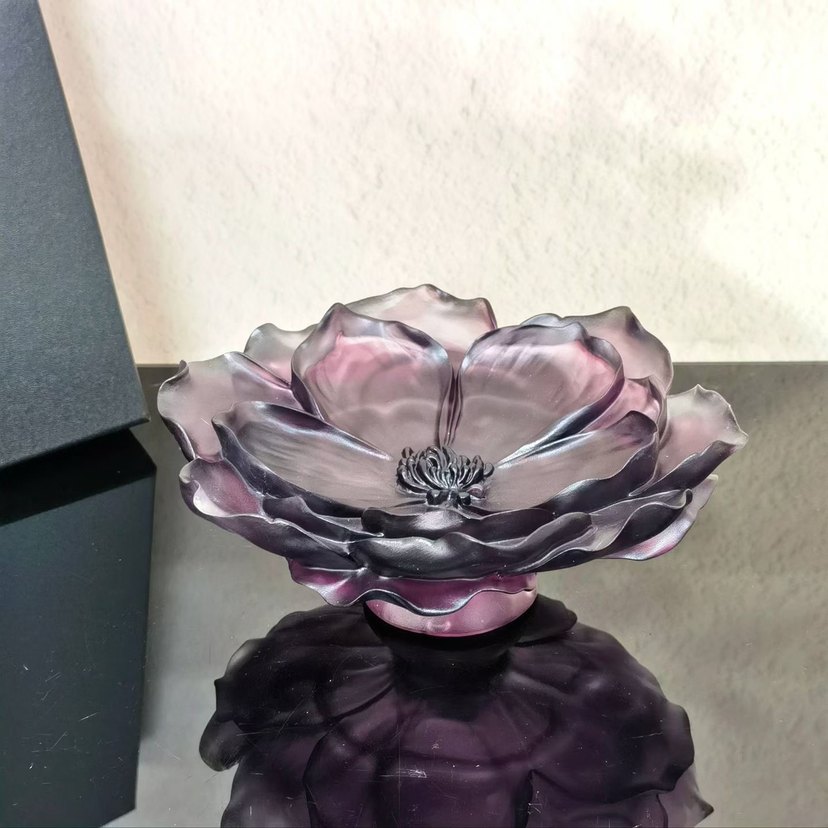 Mor Çiçek Desenli Dekoratif Tabak ve Vazo Seti - Görsel 5