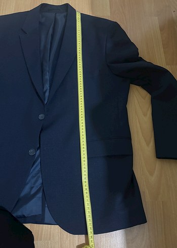 Düğmeli Erkek Mavi Kumaş Ceket - Görsel 3