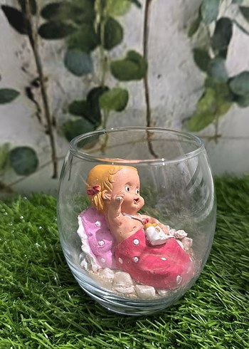 Pembe bebek Biblo Cam Fanus Teraryum - Görsel 2