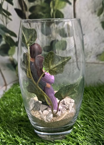 Pastel Renkli Yeşil Figürlü Cam Biblo - Görsel 4