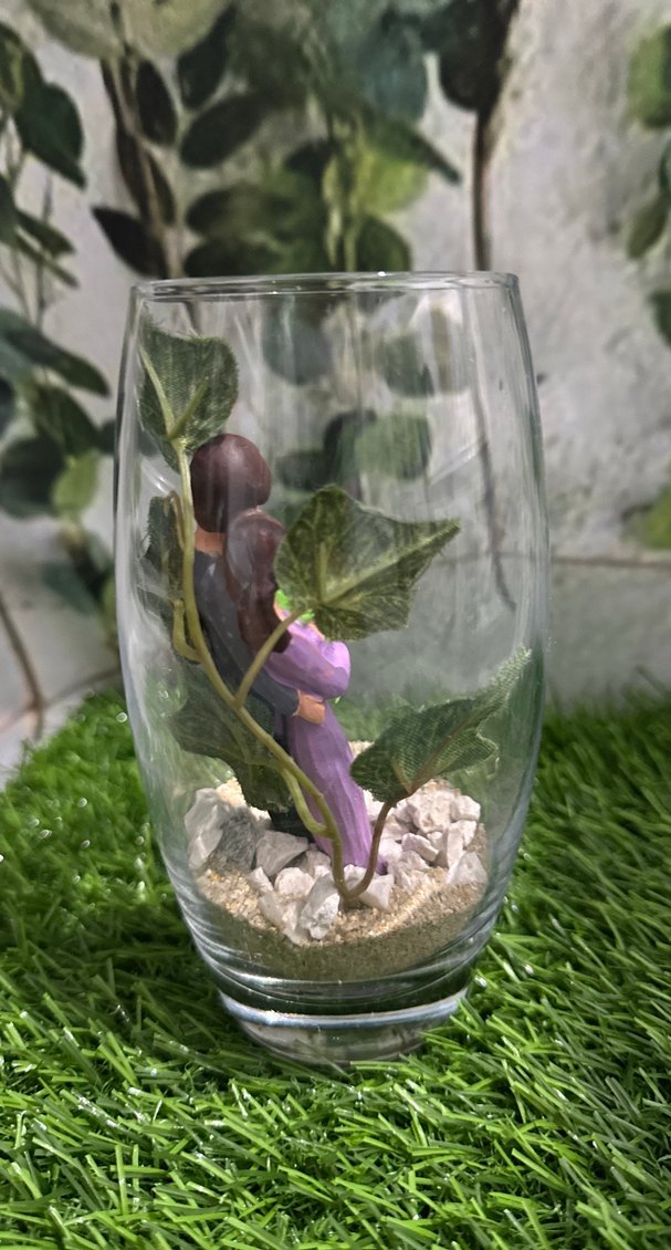 Pastel Renkli Yeşil Figürlü Cam Biblo - Görsel 4