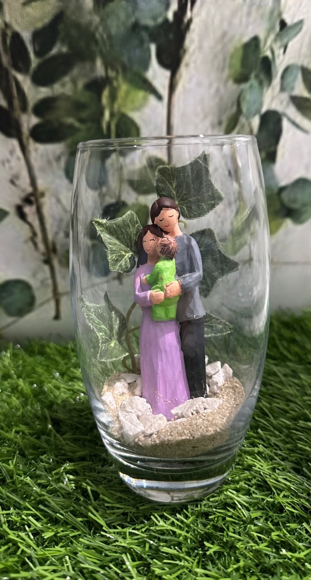 Pastel Renkli Yeşil Figürlü Cam Biblo - Görsel 2