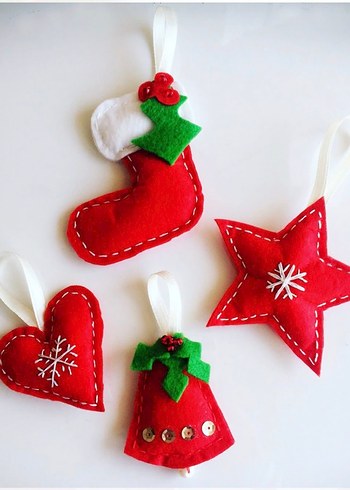 Renkli Keçeden Yılbaşı Süsleri - Görsel 3