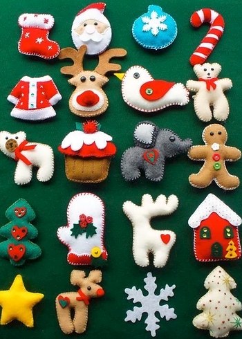 Renkli Keçeden Yılbaşı Süsleri - Görsel 2