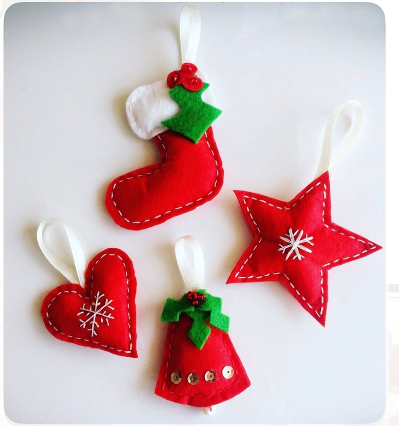 Renkli Keçeden Yılbaşı Süsleri - Görsel 3