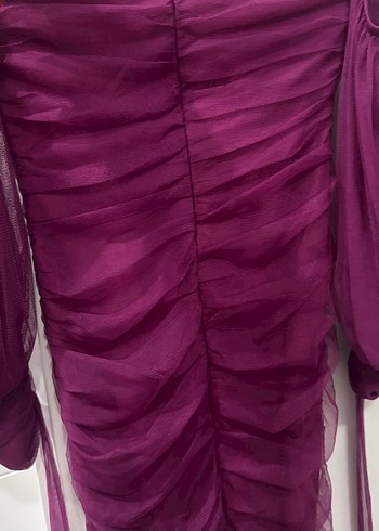 Trendyolmilla Mor Drapeli Abiye Elbise - Görsel 6