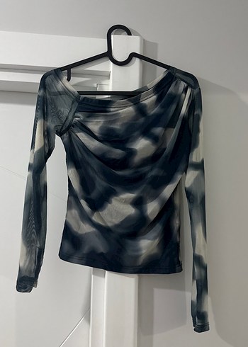 Trendyol Tek Omuz Uzun Kol Drapeli Bluz - Görsel 3