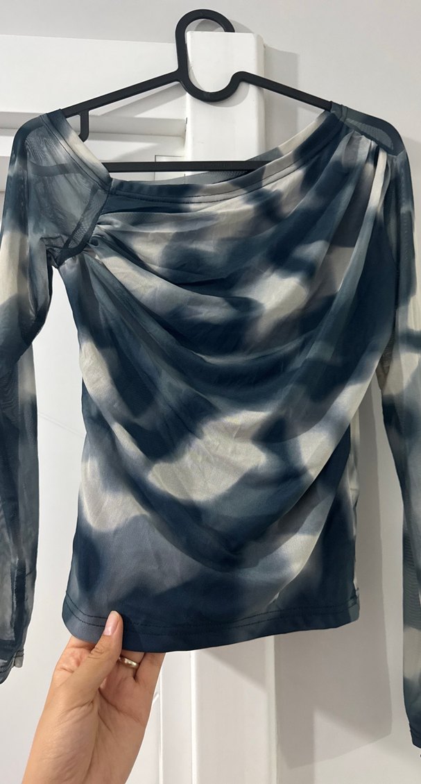 Trendyol Tek Omuz Uzun Kol Drapeli Bluz - Görsel 5