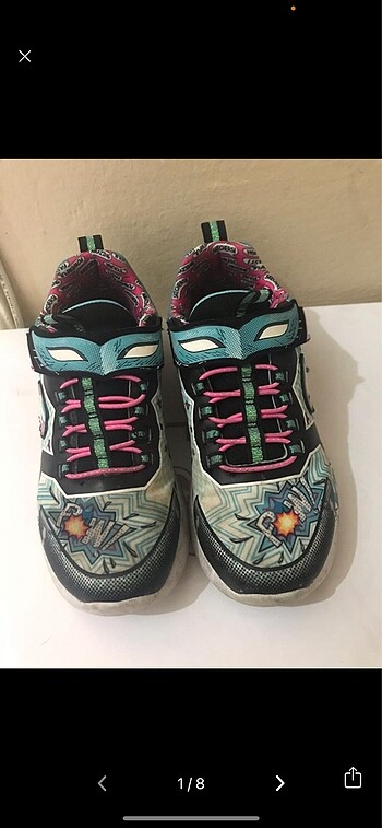 Skechers renkli spor ayakkabı