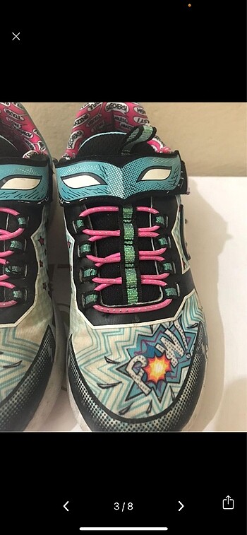 34 Beden Skechers renkli spor ayakkabı