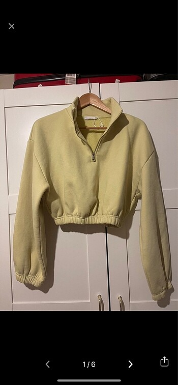 Fermuarlı crop sweat / kazak beyyoğlu marka