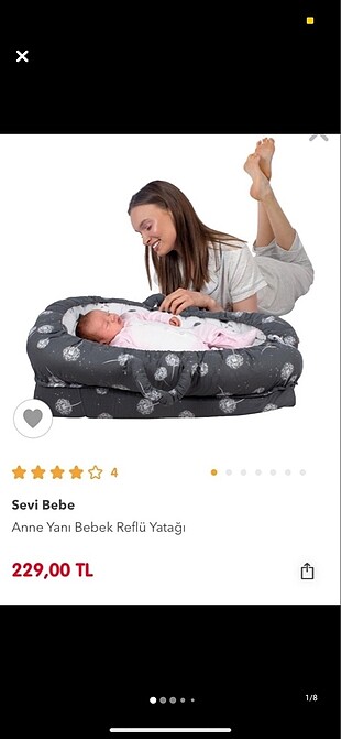 Sevi bebe anne yanı bebek reflü yatağı