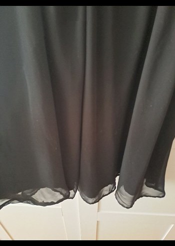 Siyah V Yaka Uzun Kollu Mini Elbise - Görsel 4