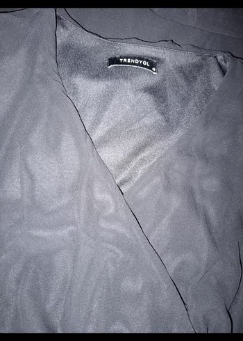 Siyah V Yaka Uzun Kollu Mini Elbise - Görsel 5