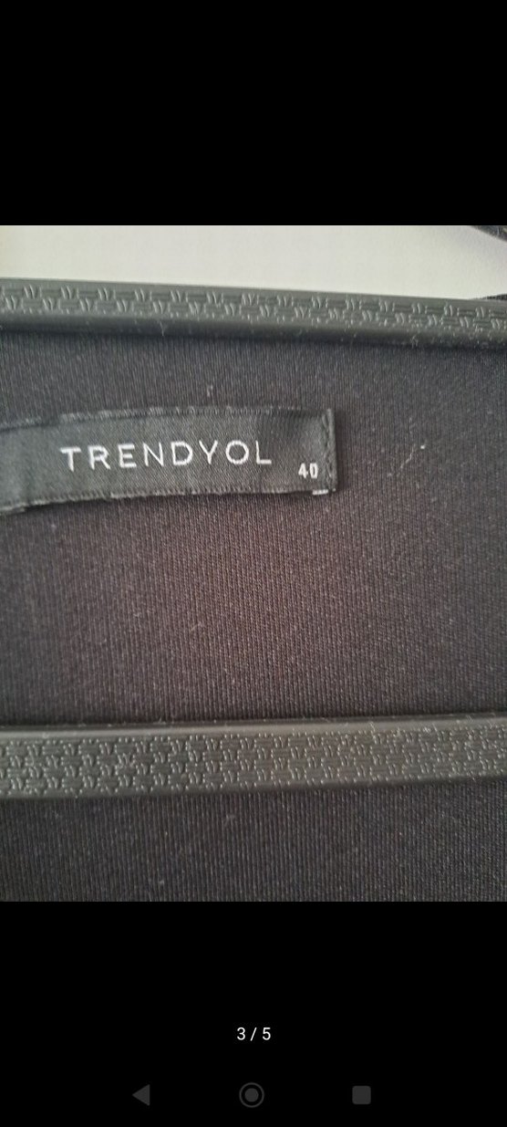 Siyah V Yaka Uzun Kollu Mini Elbise - Görsel 3