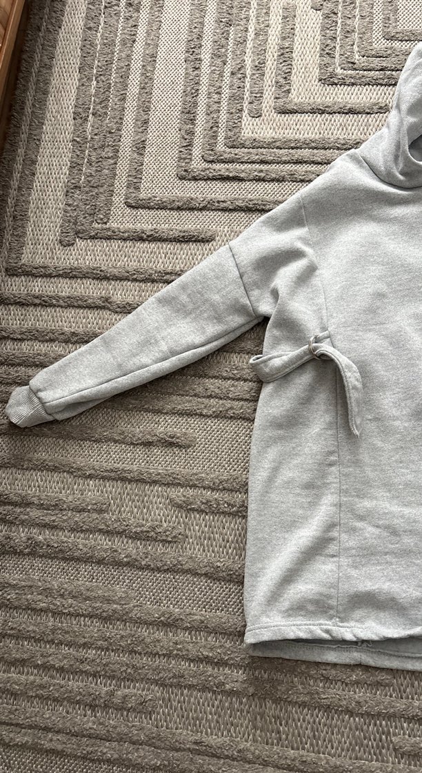 Gri Kapüşonlu Rahat Kesim Kadın Sweatshirt - Görsel 2