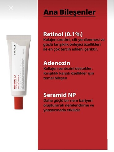  Beden Renk Frankly retinol krem