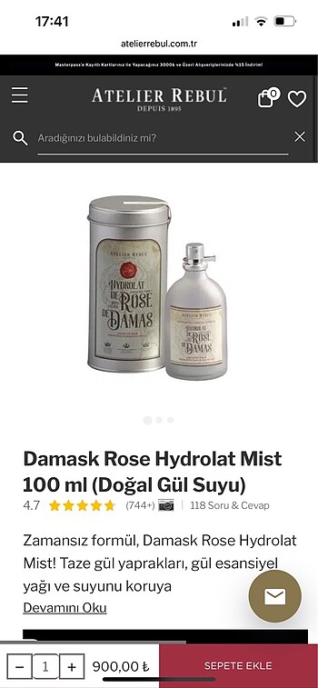  Beden Renk Atelier rebul Damask rose hydrolat misk gül suyu