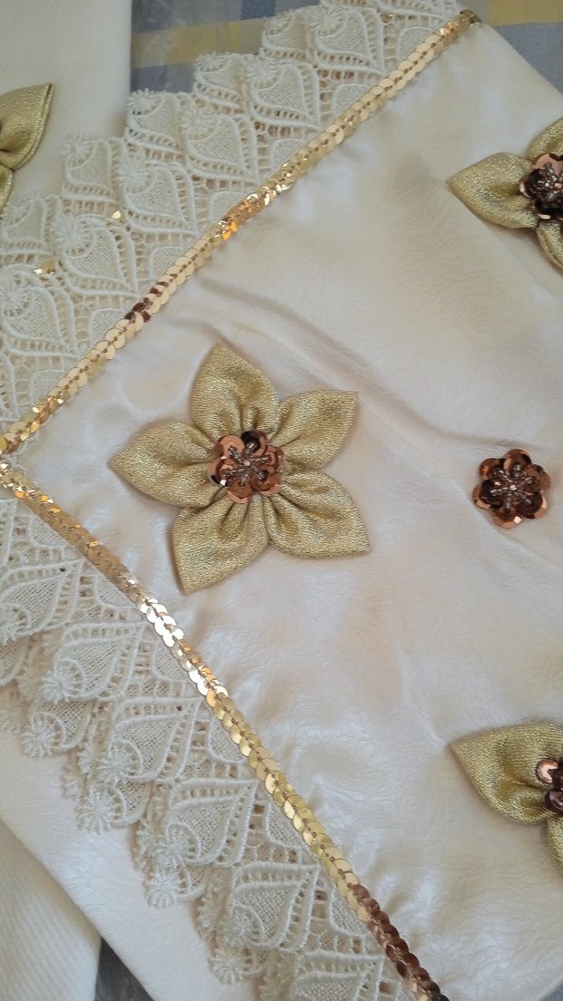 İşlemeli Beyaz Masa Örtüsü Takımı ve havlu - Görsel 2