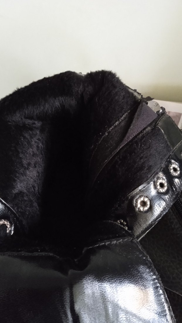 Siyah Deri Kamuflaj Desenli Biker Bot - Görsel 5