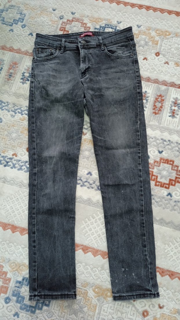 Gri Erkek Denim Pantolon Regular Fit - Görsel 5