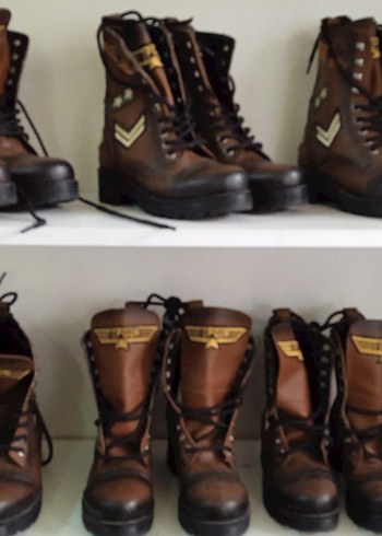 HAFİF Topuklu, Tokalı, Kamuflaj Desenli Deri Bot - Görsel 13