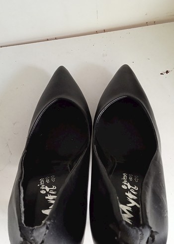 Kadın Siyah Deri Stiletto Topuklu Ayakkabı - Görsel 4