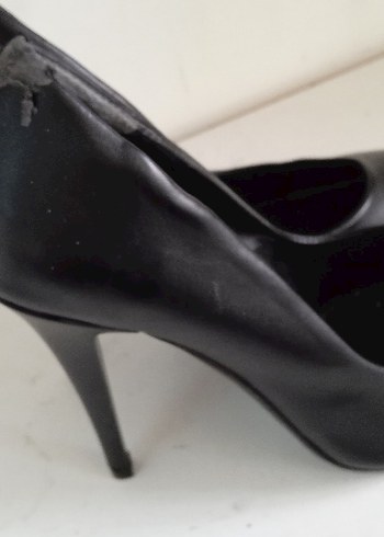 Kadın Siyah Deri Stiletto Topuklu Ayakkabı - Görsel 9