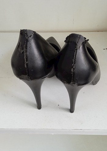 Kadın Siyah Deri Stiletto Topuklu Ayakkabı - Görsel 3