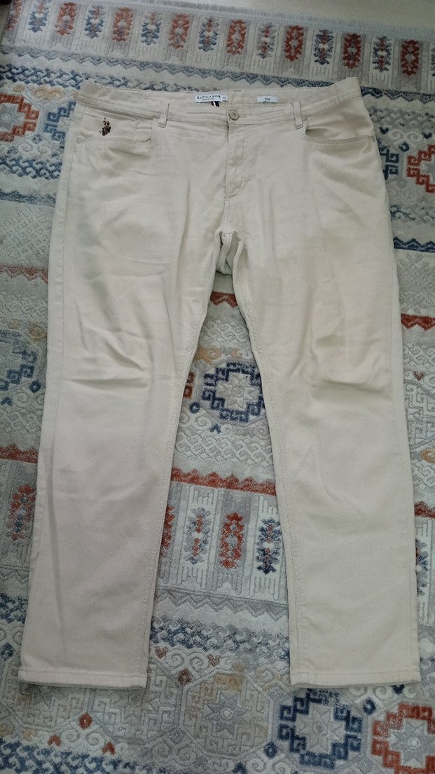 Düğmeli Beyaz Erkek Regular Fit Pantolon - Görsel 2