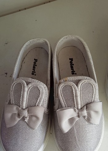 Kız Çocuk Gri Cırt Cırtlı Babet Ayakkabı - Görsel 2