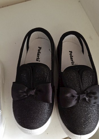 Kız Çocuk Gri Cırt Cırtlı Babet Ayakkabı - Görsel 3