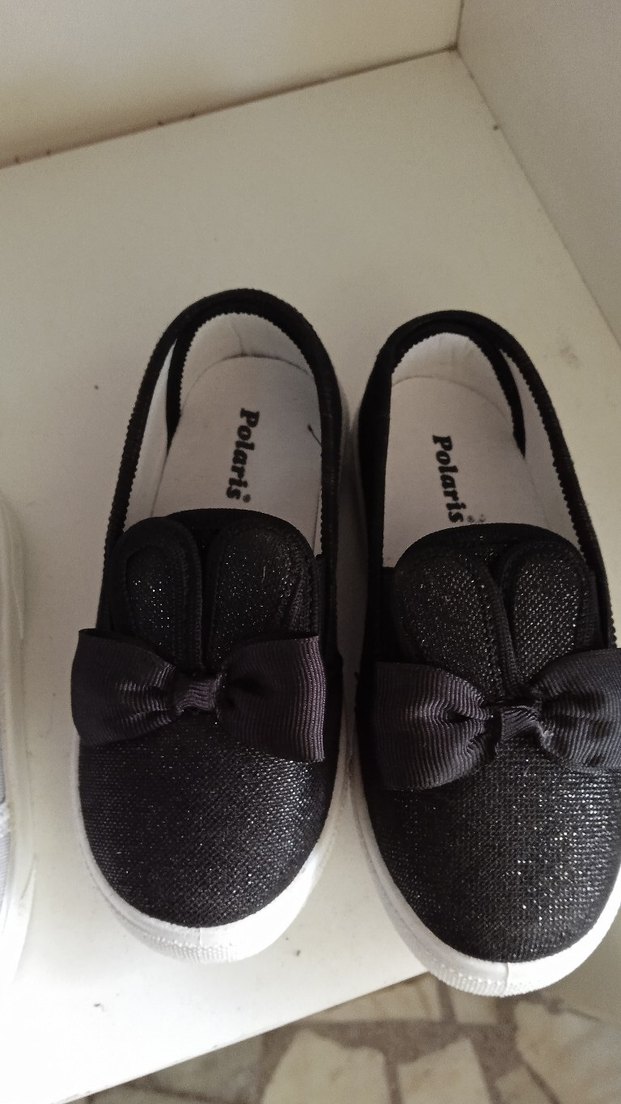 Kız Çocuk Gri Cırt Cırtlı Babet Ayakkabı - Görsel 3