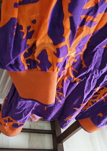 Mor Turuncu  Desenli Uzun Tunik - Görsel 6