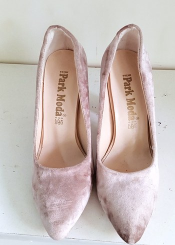 Bej Süet Stiletto Topuklu Kadın Ayakkabı - Görsel 2